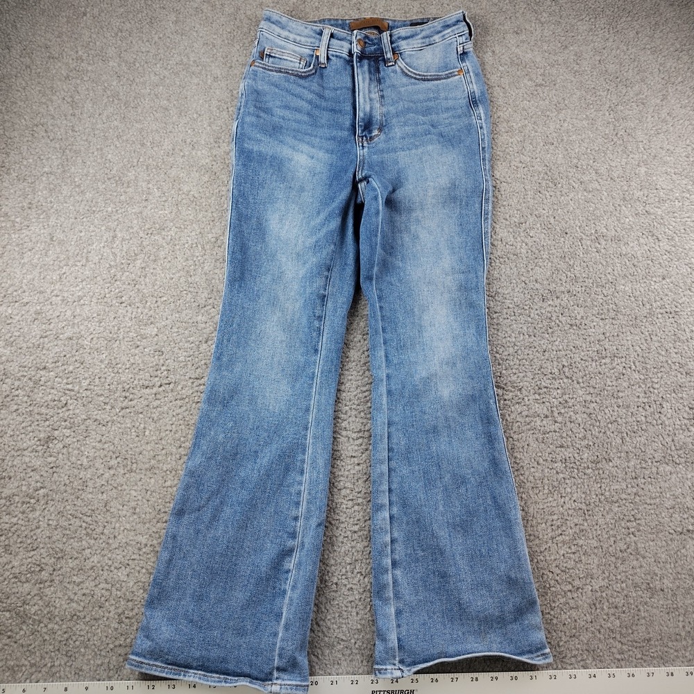 Judy Blue Jeans Size 5/27 Short Boot Cut High Waisted Blue Denim Stretch